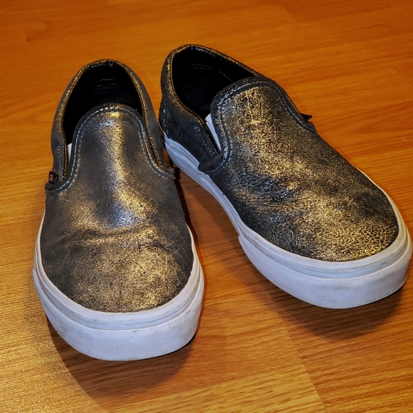 vans silver leather